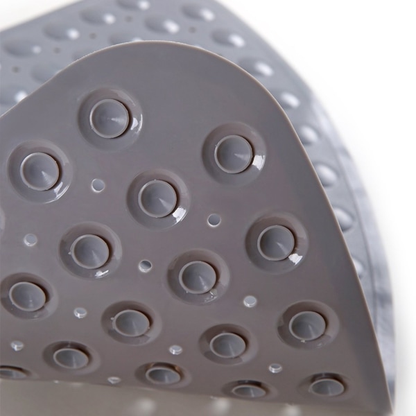 Hjørnedusjmatte i gummi Anti-skli kvadrant badematte Antibakteriell sugematte for dusj eller badekar, sklisikker badekarmatte, 54x54 cm, grå