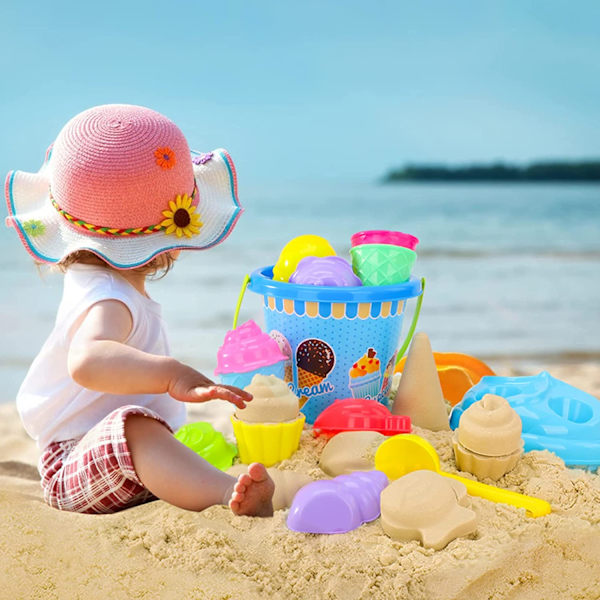 Högkvalitativa strandleksaker för män - hopfällbar hink 38-delad uppsättning - strandset med hopfällbar hink och spade barnverktyg Men's-foldable bucket 38 pieces set