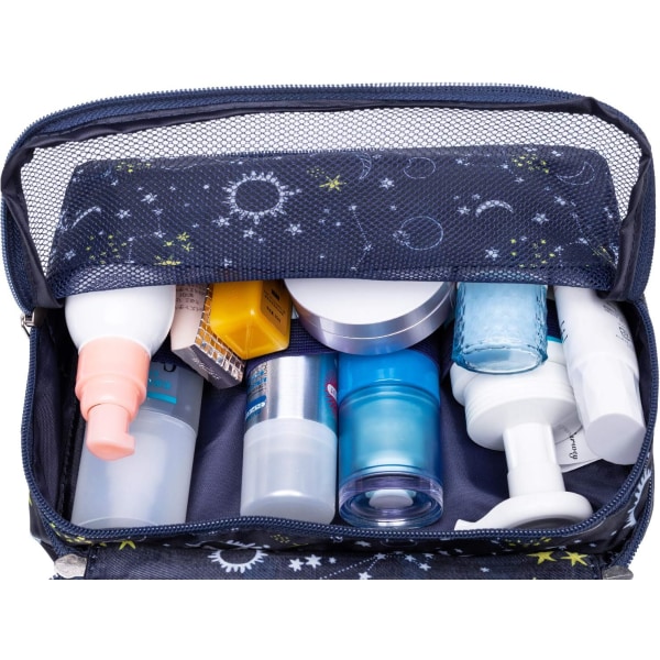 Rejsehængende toiletartikler til vasketaske Makeup Kosmetisk Organizer til kvinder Vandtæt (Blue Galaxy) Blue Galaxy