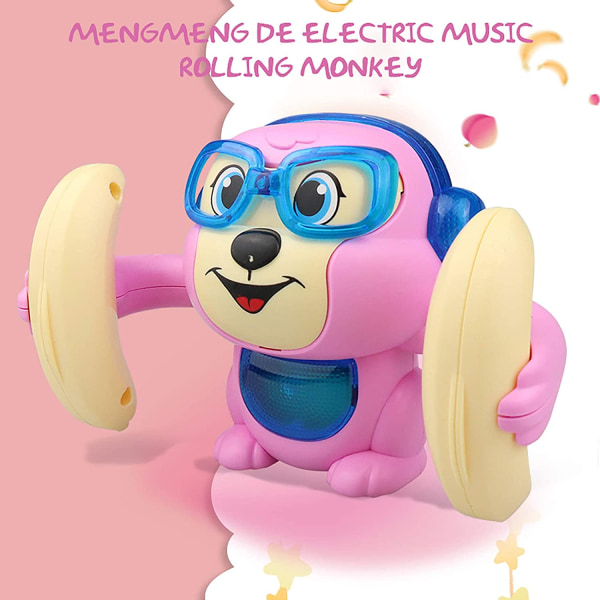 Sød abe dyr dukke musikalsk tumlelegetøj børn elektrisk legetøj 360 graders flip rørende stemmestyring