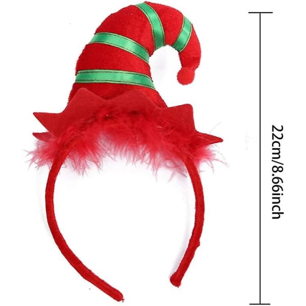stk jule pandebånd, flerfarvede alver hat pandebånd med 3d hat designs