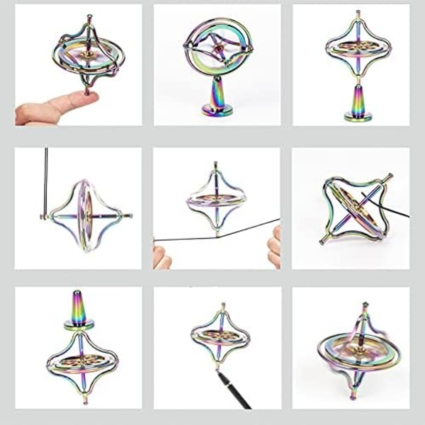 Metallgyroskop Anti-Gravity Spinning Top Balance Toy Present (Gyllene)