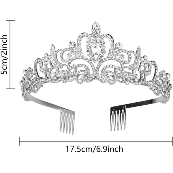 Tiara Crown Crystal tekojalokivi (hopea, 1 kpl)