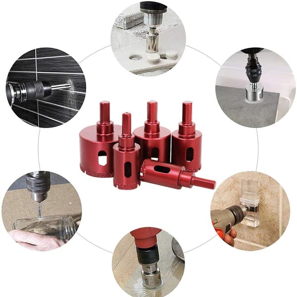 Hulsavsæt Diamantbor til Fliser Glas Marmor 6 mm-50 mm 11 stk