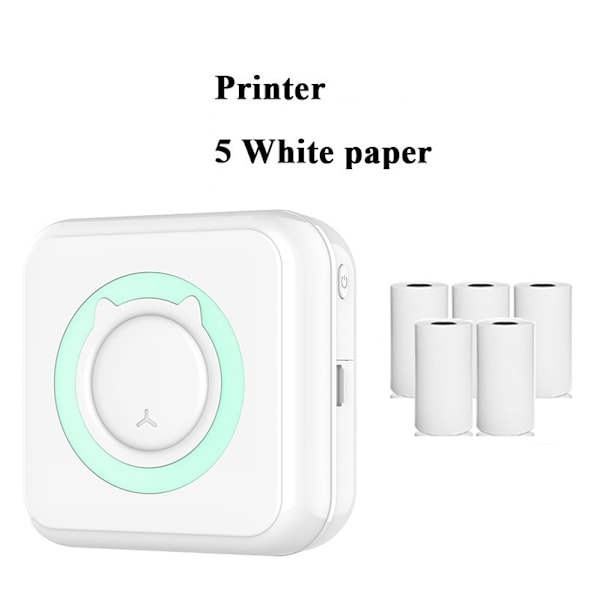 Mini Klistremerkeprint, Bluetooth Trådløs Bærbar Mobilprinter