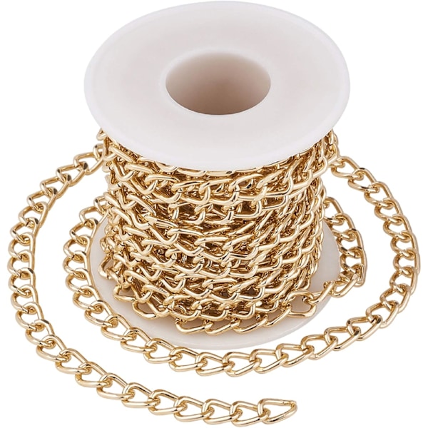 Guld Aluminium Usmeltet Snoet Kæderulle - 5m - 10 x 6.5mm - DXGHC