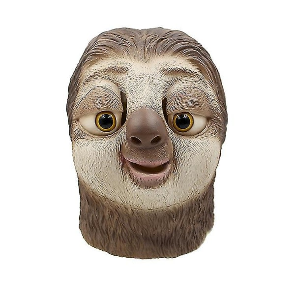 Flash Sloth Animal Sloth Mask Cosplay Funny Animal Latex Hodeplagg