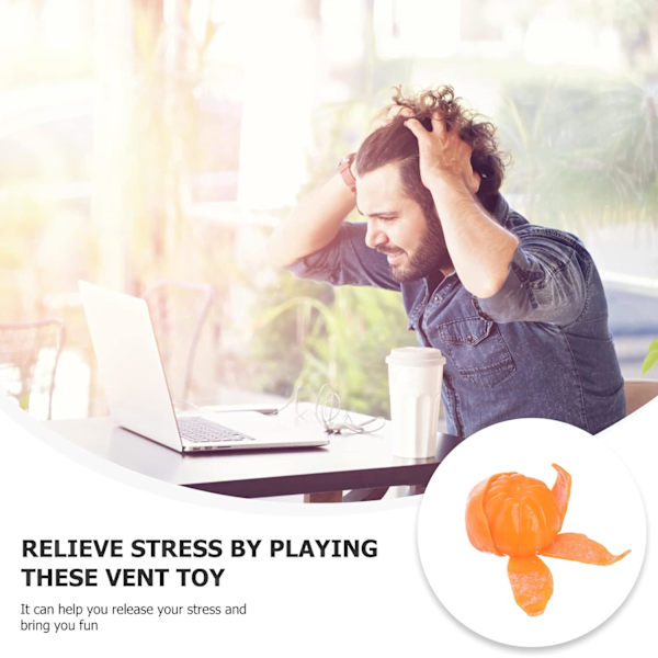 2 st Peelbara Apelsin Stressbollar Fidget Boll Leksaker Frukter Avkoppling