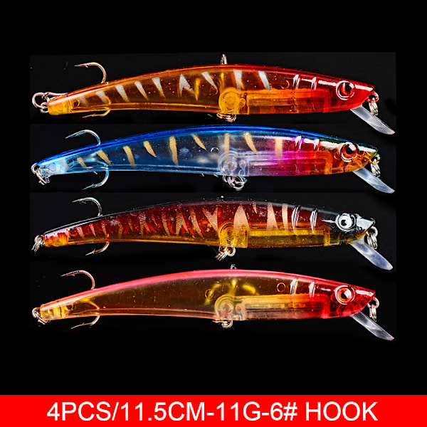 25 st fiskedrag wobblers, blandade minnow, flerfärgade wobblers