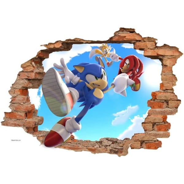 Sonic seinätarra, lasten sarjakuva makuuhuoneen taustaseinän koristelu itseliimautuva seinätarra, pelitarra syntymäpäiväjuhlatarvikkeet