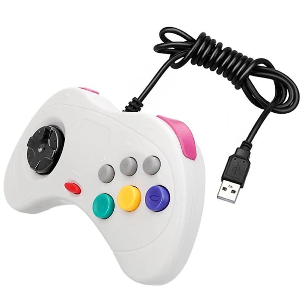 USB-kabelansluten spelkontroll för Sega Saturn