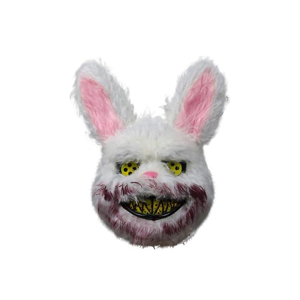 Halloween Scary Mask Bear Rabbit Bunny Mask, Bloody Plush Head Mask