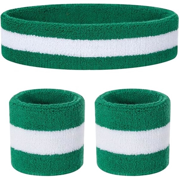 Barnsvettband med pannband - svettband i atletisk bomull för sport (1 pannband + 2 armband)