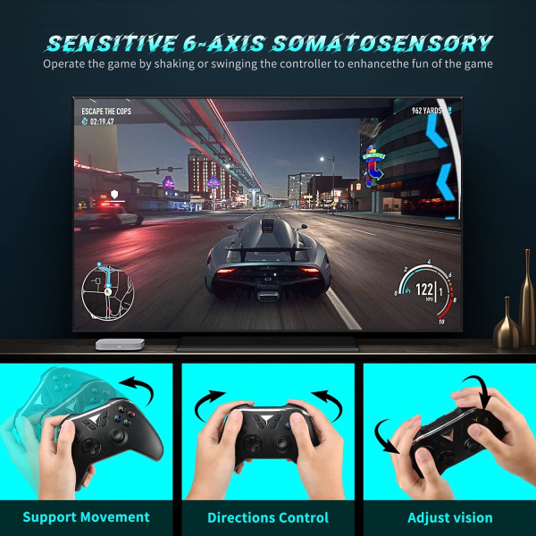 Xbox One trådlös handkontroll, Xbox trådlös handkontroll för Xbox Series X&S/Xbox One/Elite/Windows 7/8/10 Svart