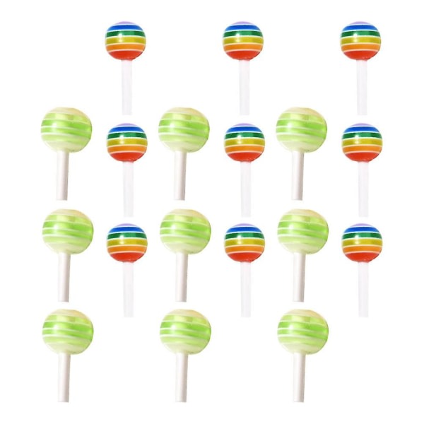 30 stk rhinestones Nail art Negle dekorative Lollipop Charms Candy (1,2x0,6cm, farverig)