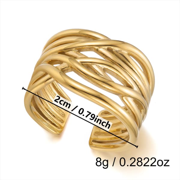 Boho Geometrisk Ring Sæt i Rustfrit Stål, Stabelbar Justerbar Åben Ring til Mænd og Kvinder #8