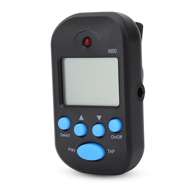 Mini Digital Beat Tap M50 Tempo Metronom Klips Musikinstrument (Svart)