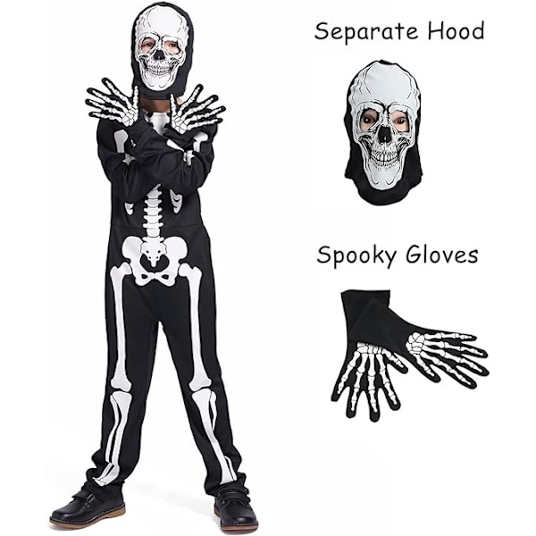 Party Kids Skeleton Kostyme Glød i Mørket Skeletter Halloween Skeleton Kostymer for Gutter og Jenter