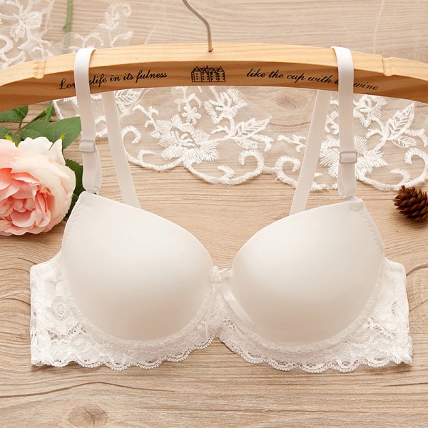 Naisten rintaliivit kiiltävällä pitsillä _ yksiväriset kiiltävät seksikkäät alusvaatteet _ Naisten valkoiset White 38/85 AB