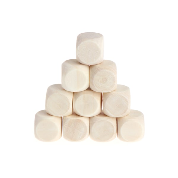 10 kpl/pakkaus puisia noppia 6-sivuisia noppia (10 mm 12 mm 14 mm 16 mm 18 mm) 0.02 12mm