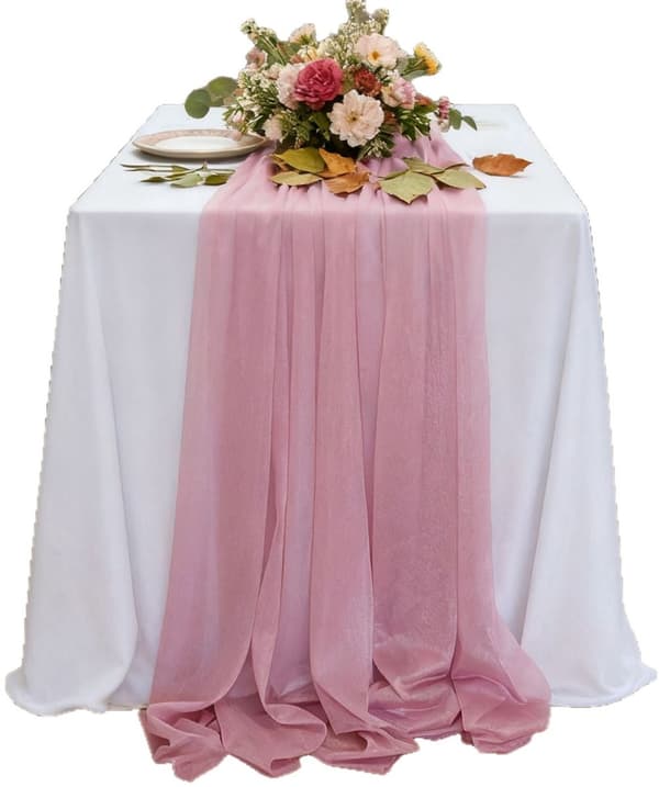 Hvid polyester bordløber 75x300 cm - Rektangulær dug til fest, bryllup, ferie og hverdagsmiddagsindretning Wit 75 cm x 300 cm