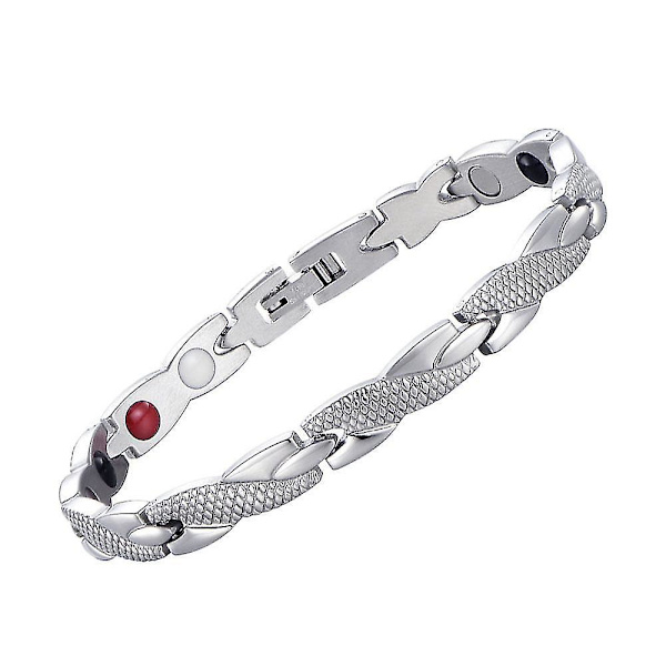 Unisex Magnetiskt Hälsoslimande Armband Viktminskning Blodcirkulation (silver)