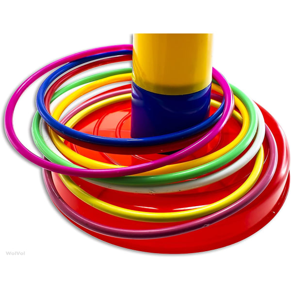 18-calowy jasno kolorowy zestaw do gry Quoits Ring Toss dla dzieci