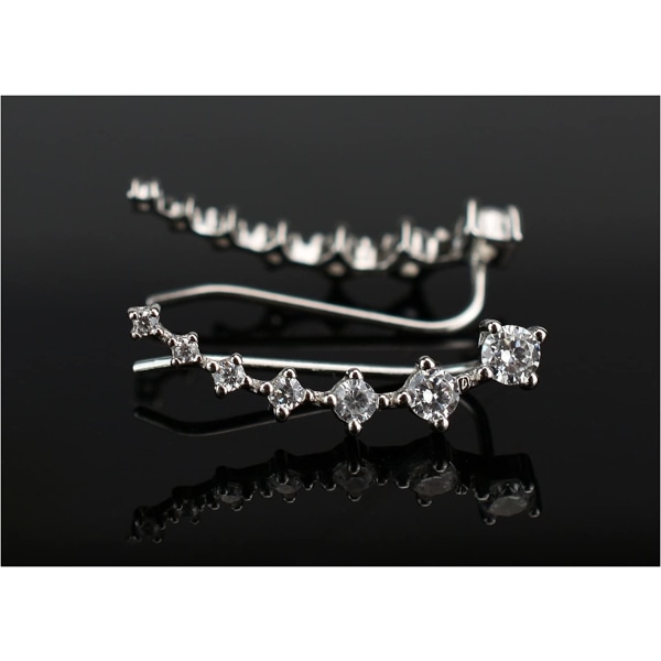 Naisten korvakiinnike 925 hopea zirkonia glitterillä strassit korvarenkaat korvakorut korvarenkaat korvakiipeilijä short