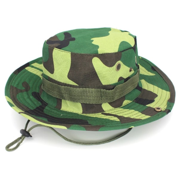 Men Casual Hats Wide Stripe Cap Military Camo H Light Green - Chino Camo