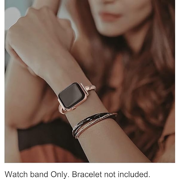 Rosaguld 38/40/41mm, rustfrit stål armbånd kompatibelt med Apple
