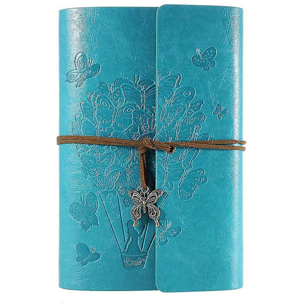 Læder notesbog, vintage spiralbundet journal, ringbind retro journal, genopfyldelig skitsebog, rejsejournal med linjeret papir, A5