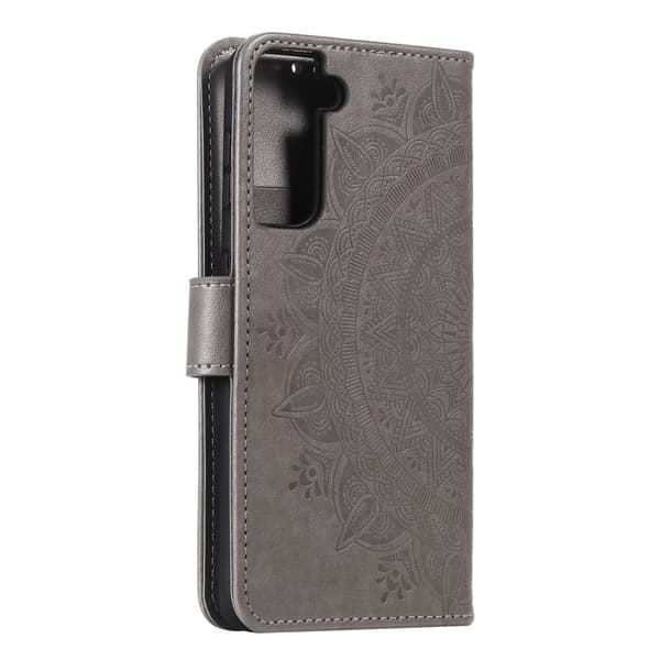 Samsung Galaxy S21 - Mandala Plånboksfodral - Grå Grå_xx Grey Gray