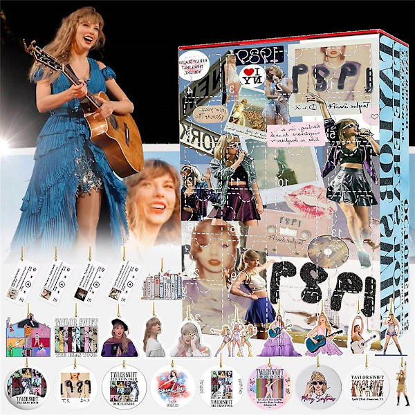 2023 Jultomte Taylor Swift Nyckelring Berlock 24 Dagar Nedräkning Julkalender Fans Julklapp Blind Box Presenter D