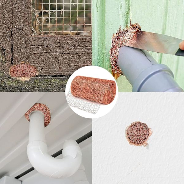 Kopparnät, 1 rulle med 6 meter kopparnät, kopparnät mot sniglar, möss, fåglar och nematoder, trädgårdsskydd mot gnagare, stickat koppar