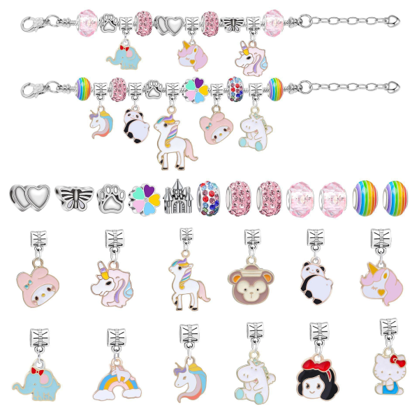 Adventskalender Jul Diy Unicorn Charms Armband Nedräkning till jul Unique Charms Set för barn, flickor