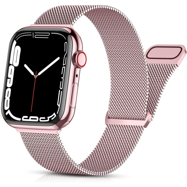 Guld/Pink 38/40/41MM metalurrem, kompatibel med Apple Watch