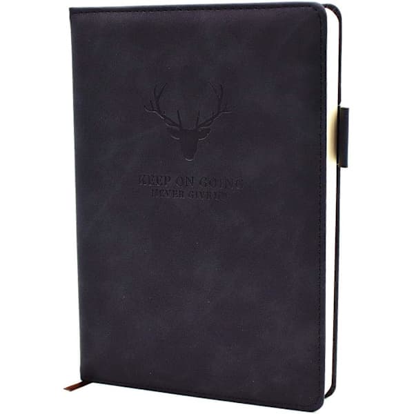 A5 Notesbog - Hardcover Executive Notesbog med Premium Tykt Papir, College-foret Notesbog, 8,3 tommer × 5,8 tommer, 360 sider (sort)
