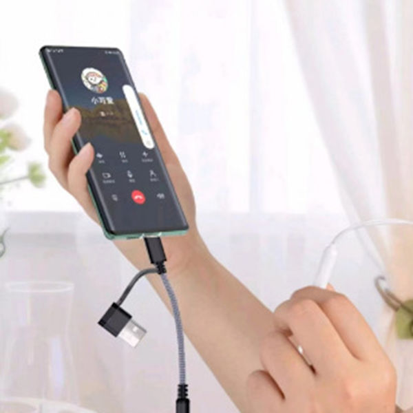 USB Type C - 3,5 mm liitäntä ja latausadapteri, 2-in-1 USB C - Aux musiikkiliitäntä nopea lataus kuuloke-adapteri