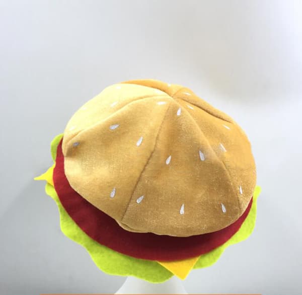 Sjov Hamburger Hat Halloween Kostume Tilbehør 28*14CM