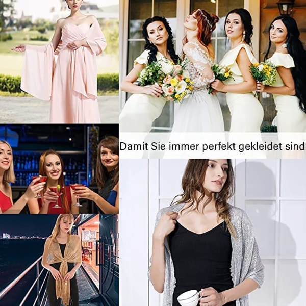 Kvinnors Satin Chiffong Festlig Stole, Scarf Sjal Wrap, Bröllop
