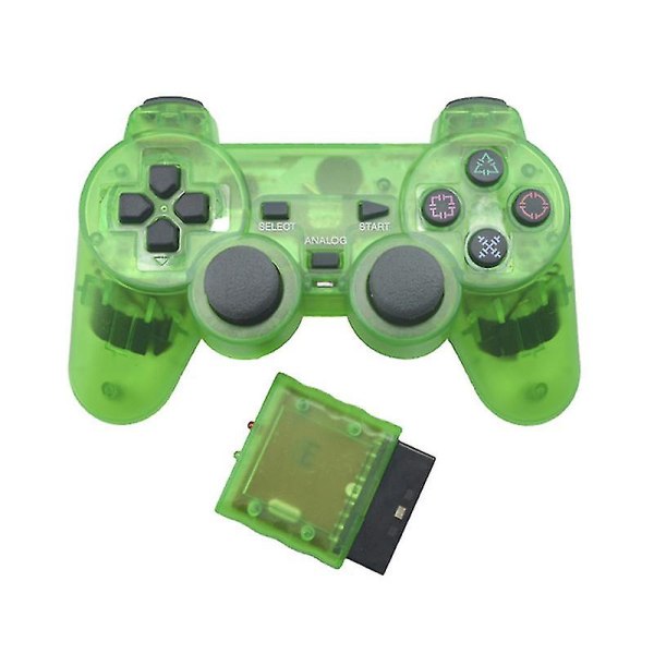 Transparent färgspelkontroll för Sony PS2 trådlös spelkontroll 2,4ghz vibrationskontroll för Playstation 2