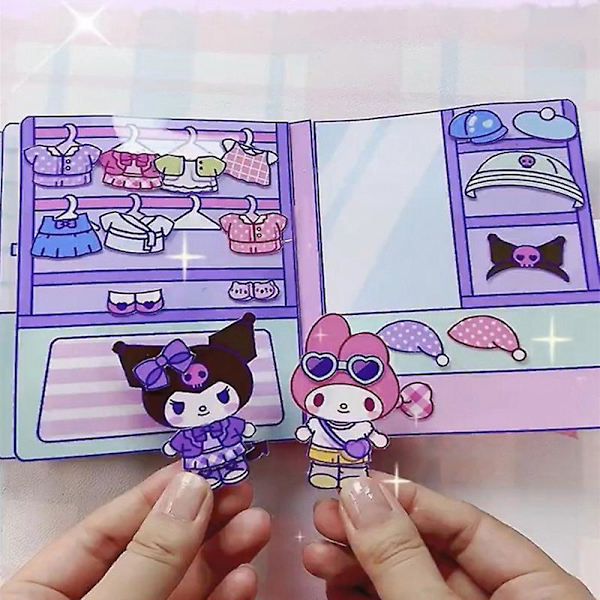 Hiljainen kirja Sanrio Doudou -kirja Opettavainen Itsetehty Kuromi -kirja Melody Hiljainen kirja Monivärinen_xx Multi-color A2