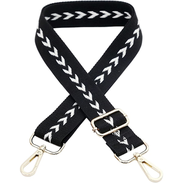 Justerbar 75-145cm Håndholdt Skulderrem (Sort) Lanyard Taskehåndtag Crossbody Taske Rem Udskiftningsrem Ensfarvet DIY Tilbehør Skuldertaske