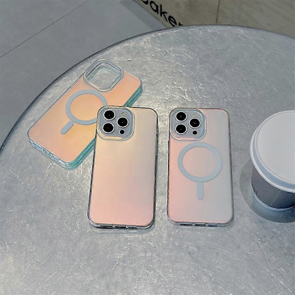 Fodral för Apple 15pro mobiltelefon iPhone16, frostat färgbyte, färgglatt, Magsafe magnetisk sugfoder iPhone16 plus