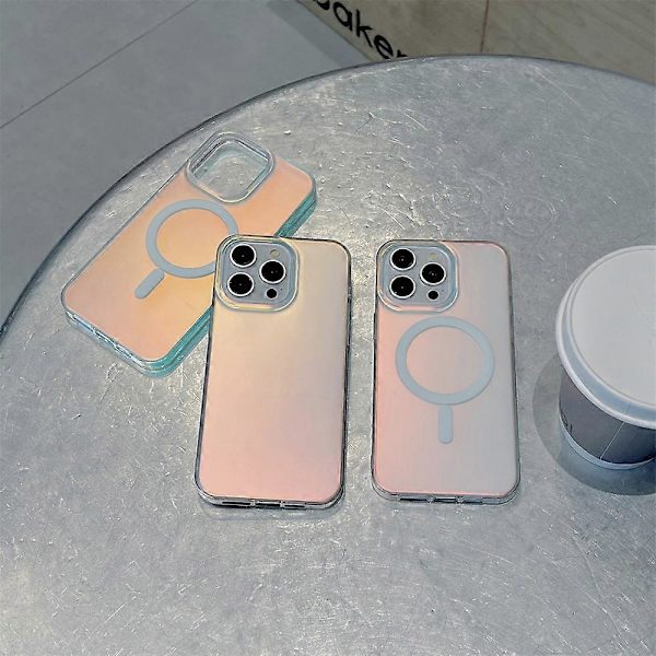 Fodral för Apple 15pro mobiltelefon iPhone16, frostat färgbyte, färgglatt Magsafe magnetiskt sugfodral iPhone16