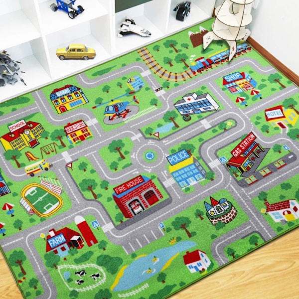 Lekmatta för barn med trafiktema