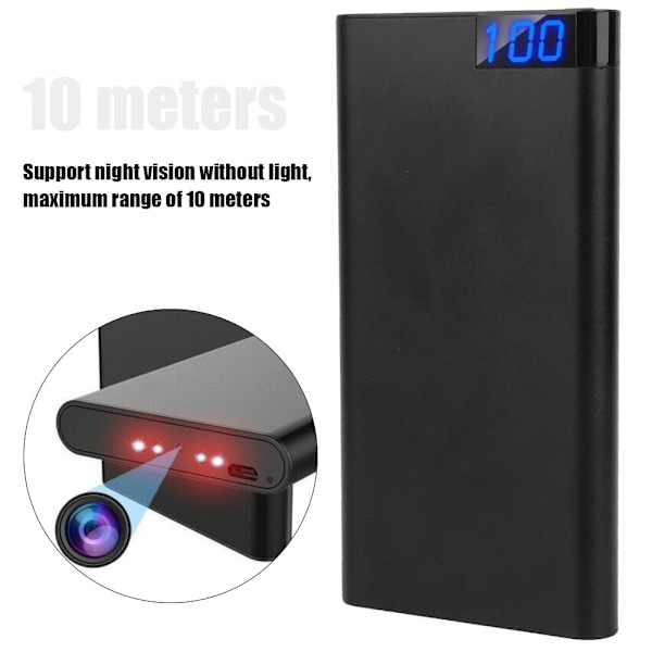 Bærbar 10000mAh Powerbank med Stor Kapacitet og Mini Natkamera 4K HD WiFi Kamera
