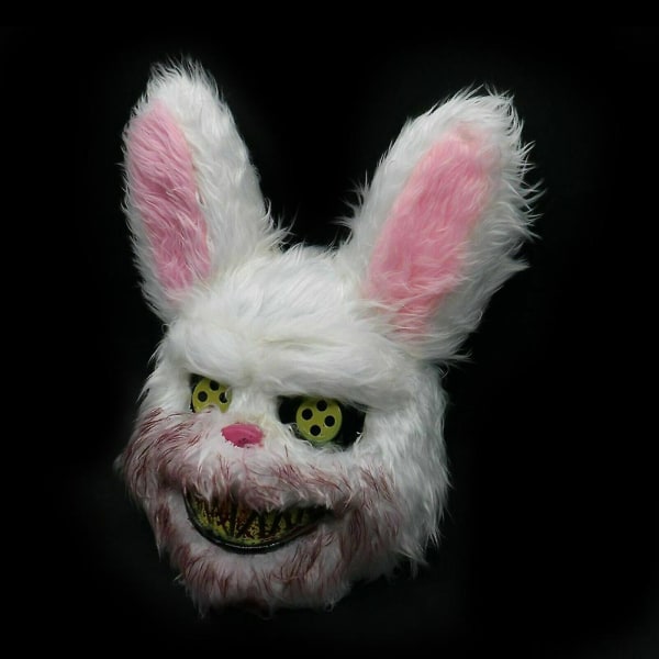 White Bunny Rabbit Blodig Mask Creepy Scary For Halloween Party Cosplay Cosplay