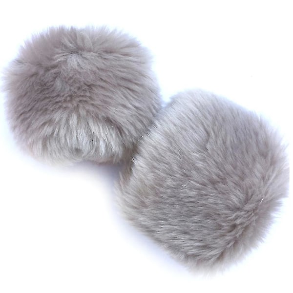 Dam Fuskpäls Plysch Manschett Vantar Hand Armvärmare Fluffiga Handledsvärmare Khaki