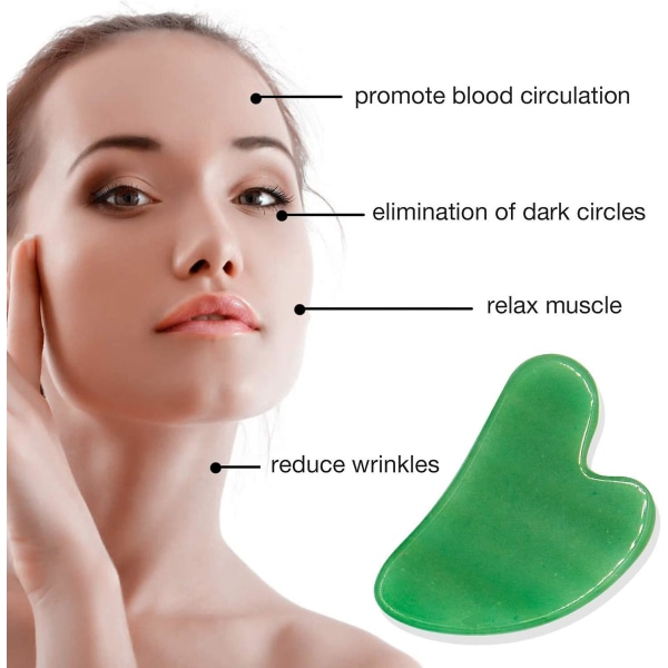 Gua Sha Stone, Guasha Tool For Face, Gua Sha Skrapmassage Naturlig Jade Ansikte Hals Kropp Akupressur Skrapterapi null null none